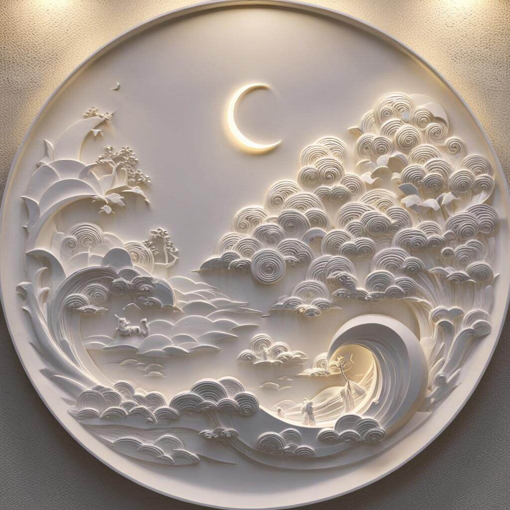 HOME DECORATION ITEMS FIBER GLASS SHEET    FGS 102  High Quality Wall Art 3D Carving Fiberglass Relief